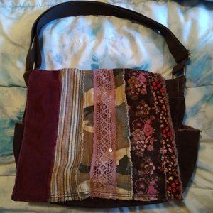 Relic by Fossil Vintage Brown Corduroy Messenger Bag & Wallet/Coin Purse